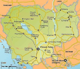 Kaart Cambodja